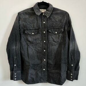 Madewell Western Black Denim Buttondown Shirt